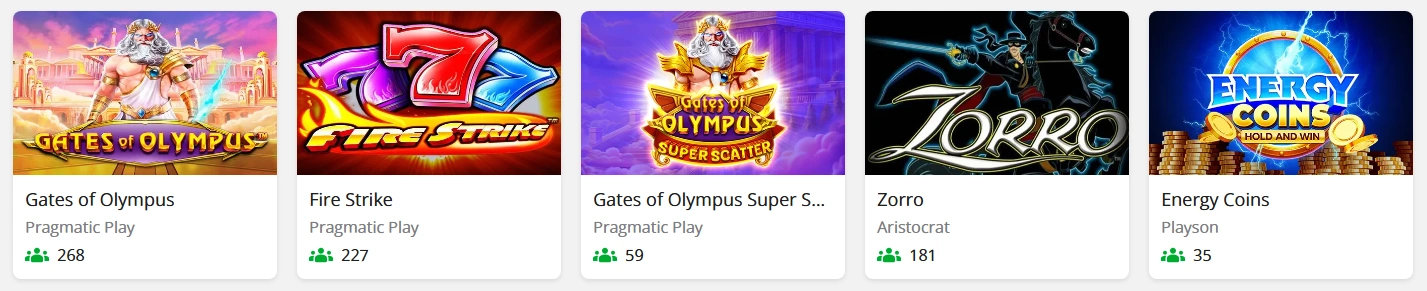 Popular slot games at Île de Casino